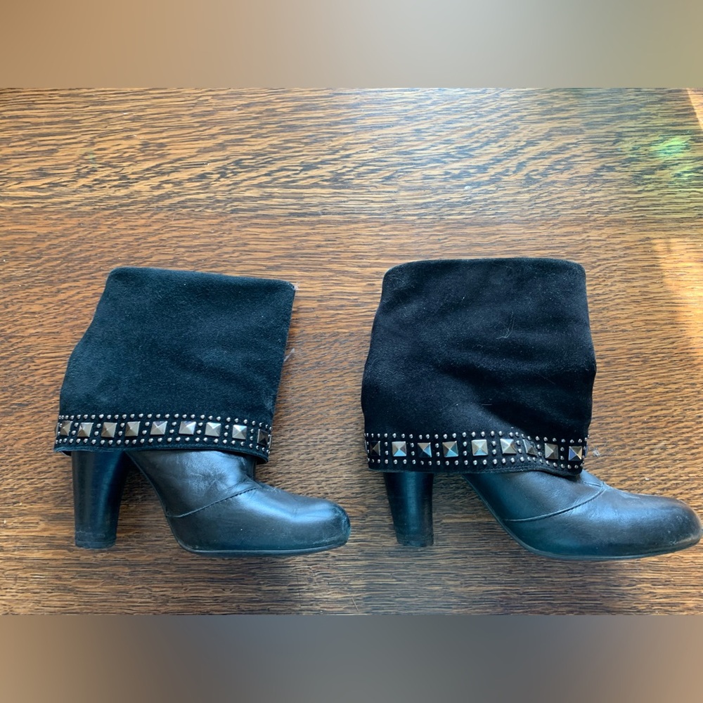 🖤 Black Leather Dress Boots Sz 7